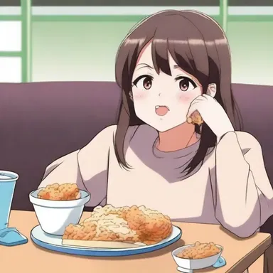 In the anime series, the protagonist is seen snacking on brittle while watching a movie.