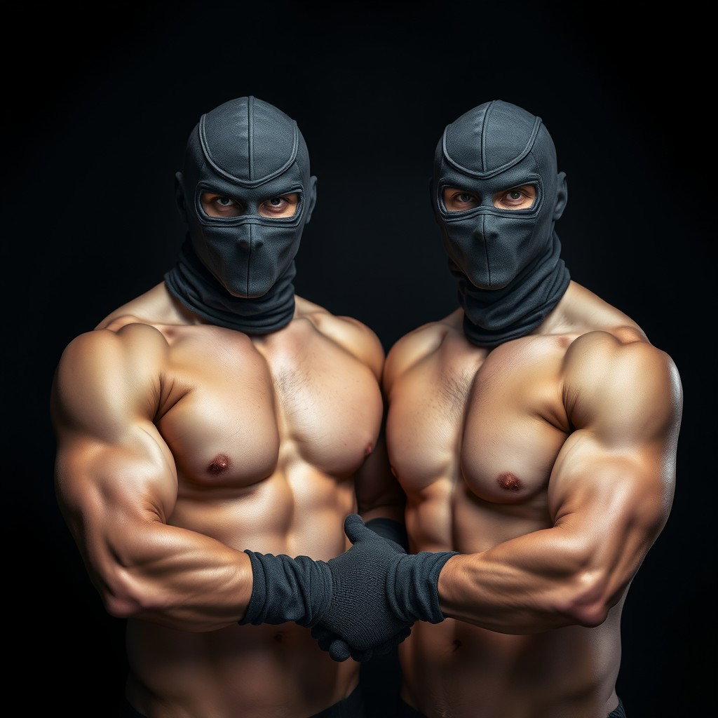 A compelling image of a couple of muscular men without shirts, showcasing their defined physiques