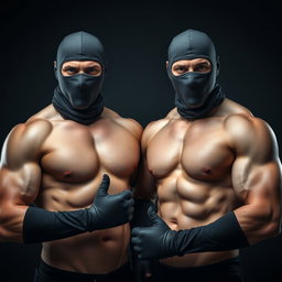 A compelling image of a couple of muscular men without shirts, showcasing their defined physiques