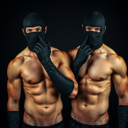 A compelling image of a couple of muscular men without shirts, showcasing their defined physiques