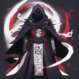 An image of the Ghost of the Uchiha, haunting yet majestic. He's clothed in spectral samurai armor with Uchiha clan emblems, his ephemeral entity glowing softly in the darkness, representing the enduring spirit and legacy of the Uchiha.