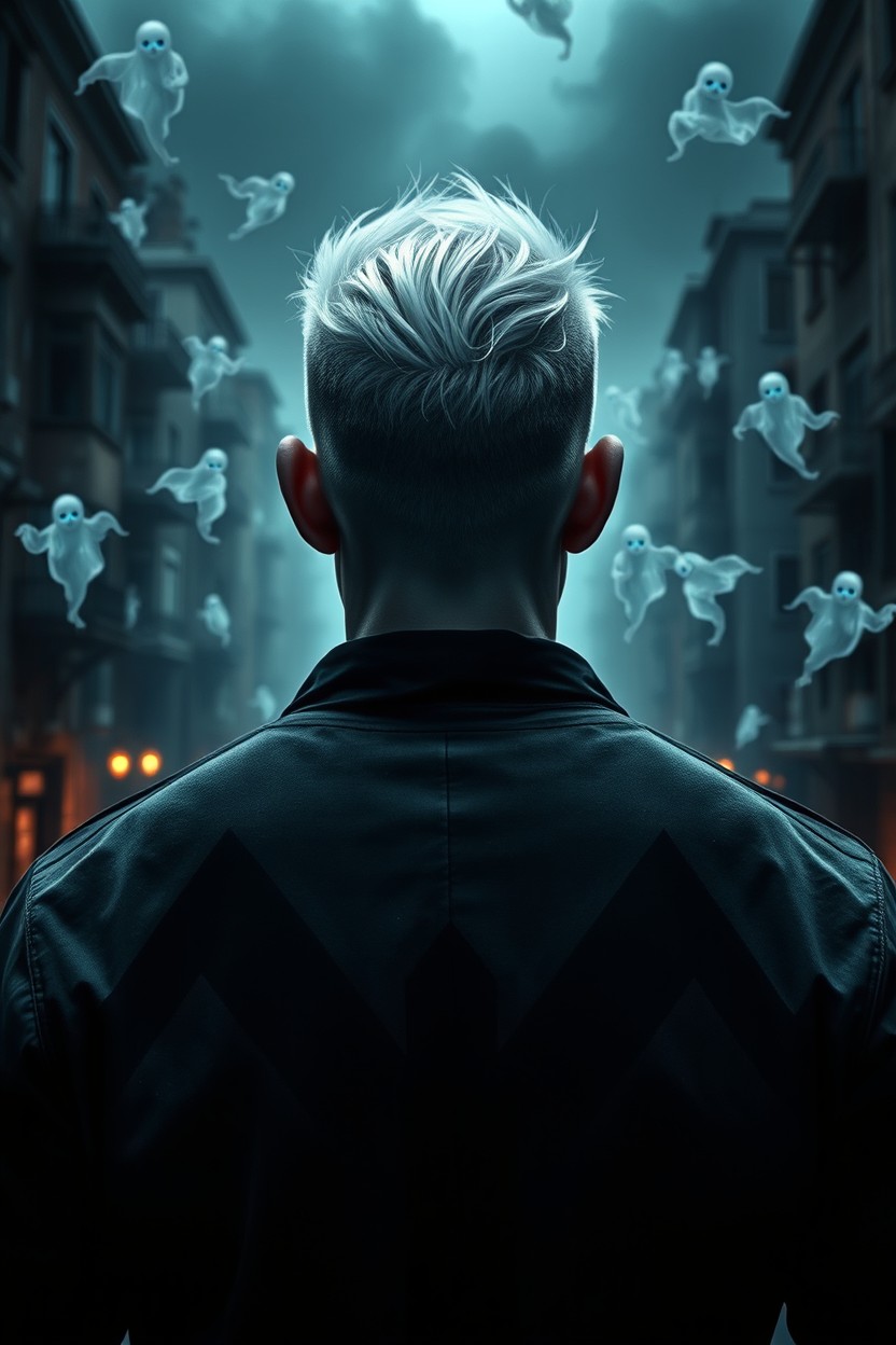 A white-haired man of sturdy build stands at the back of the view