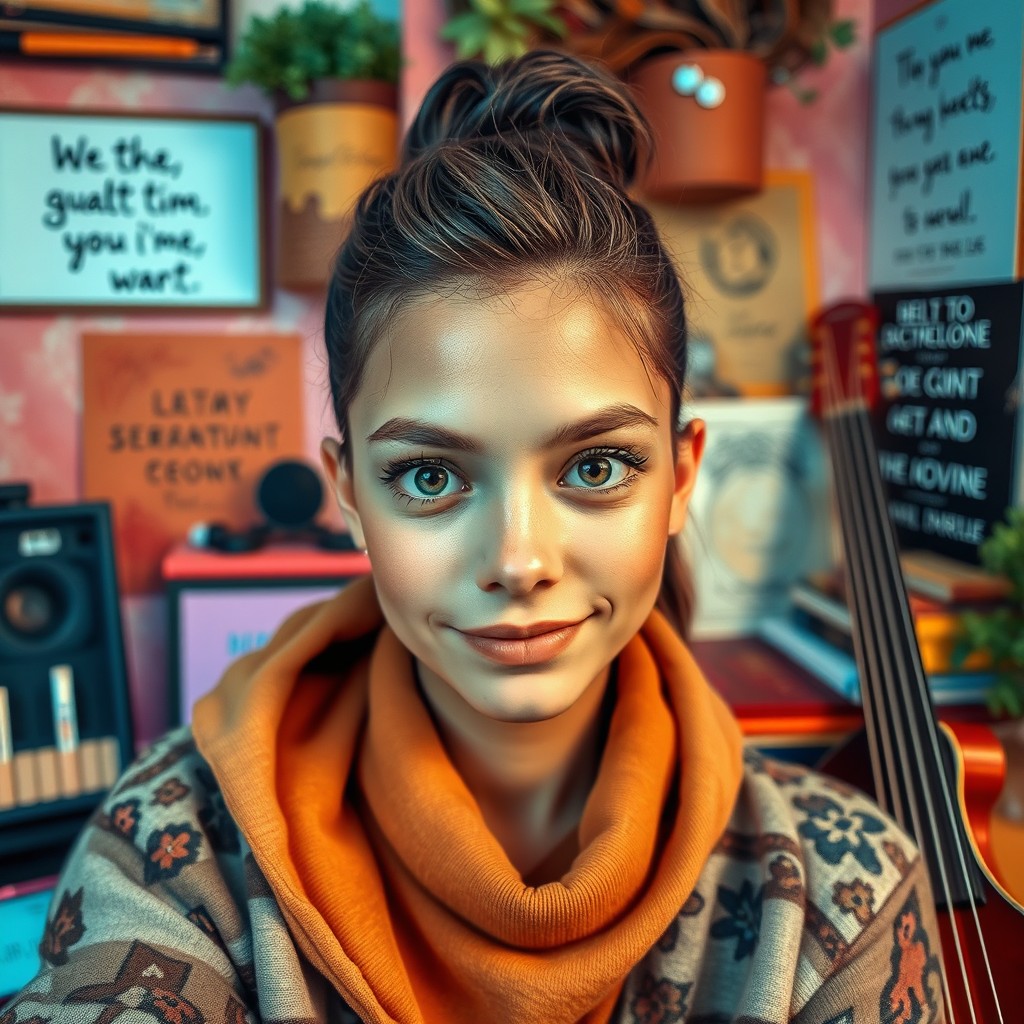 A unique and captivating self-portrait depicting your essence, showcasing your personality and style