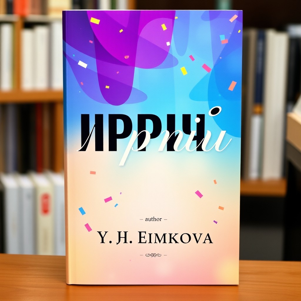 Create a book cover featuring the title 'Сюрприз' prominently displayed in an elegant, bold font