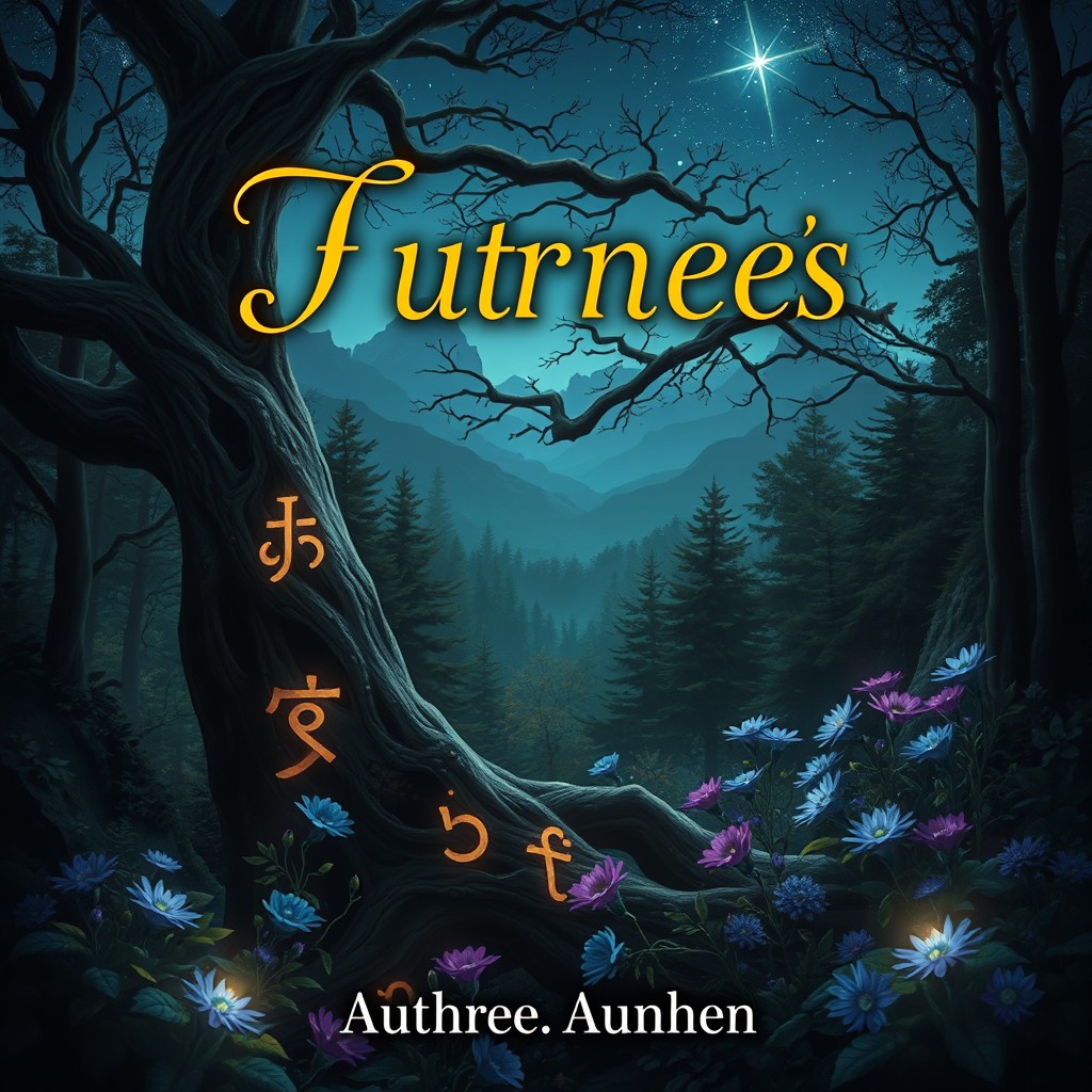 A captivating ebook cover design featuring a mystical forest setting