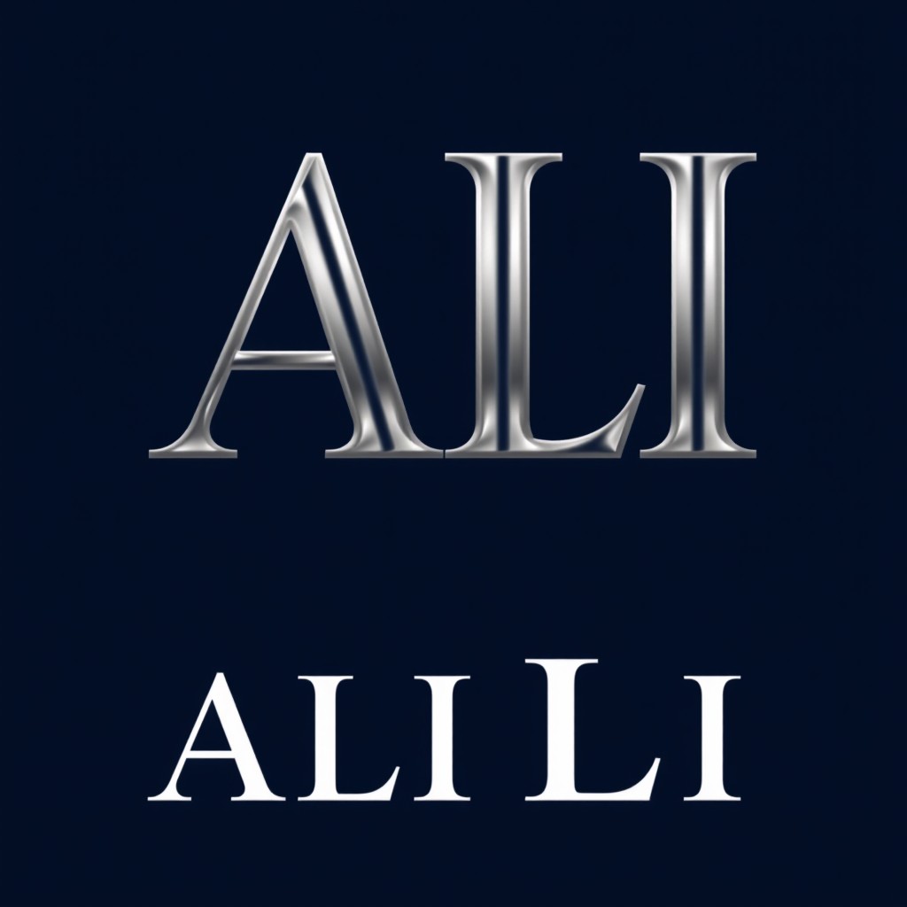 Design a classic and formal logo for the company ALI LI, embodying a luxurious and elegant appearance