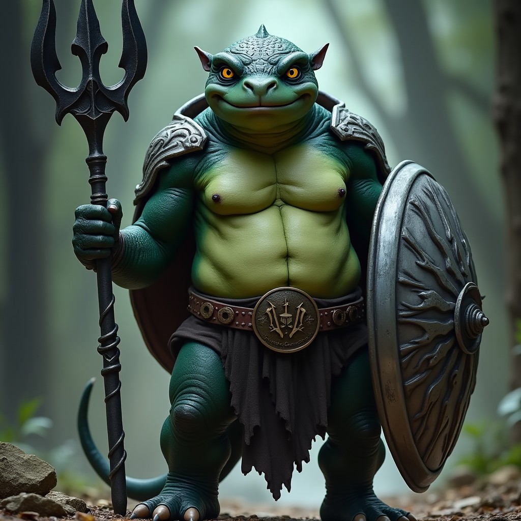 A small, old male tortle from the Dungeons & Dragons universe, depicted as a paladin of Bahamut