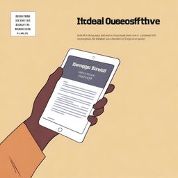 A high-quality digital art image depicting a hand holding an iPad, designed as an ebook cover for a book titled 'College Survival'