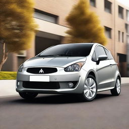 An image showcasing a high-quality, digital rendering of a Mitsubishi Colt CZC