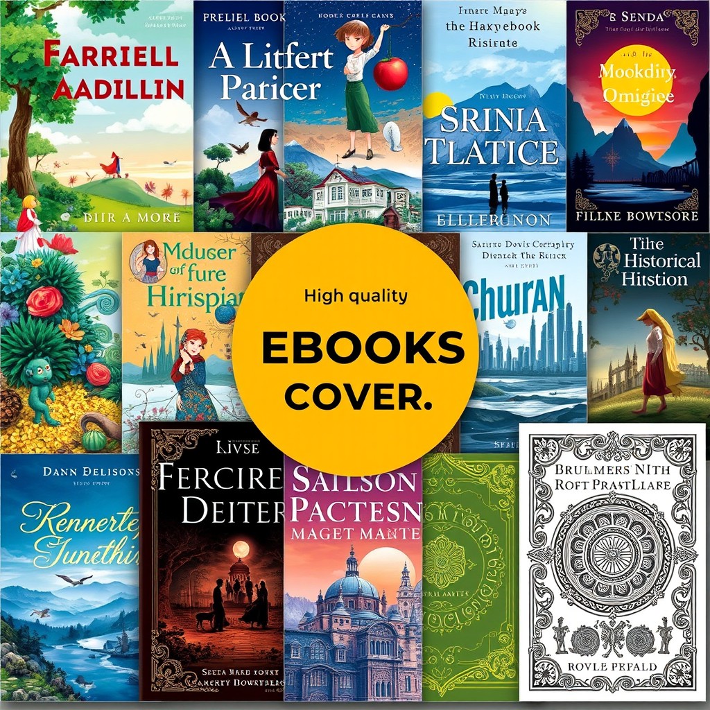 A collection of vibrant, high-quality eBook covers designed for various genres