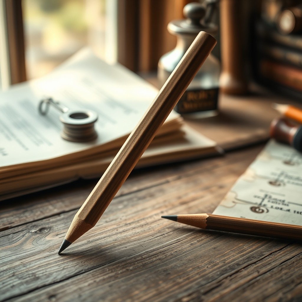 A beautifully crafted Rok pencil, showcasing its elegant design and craftsmanship