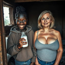 Inside an abandoned shack in Africa, a surreal and eccentric scene captures attention