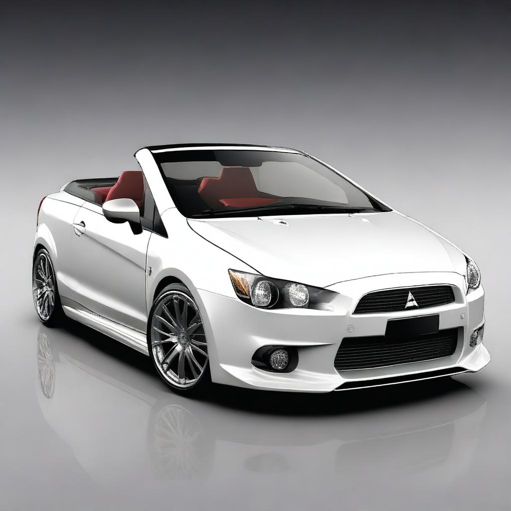 This is a digital art image of a tuned Mitsubishi Colt CZC cabriolet, modified to resemble a luxury sports car