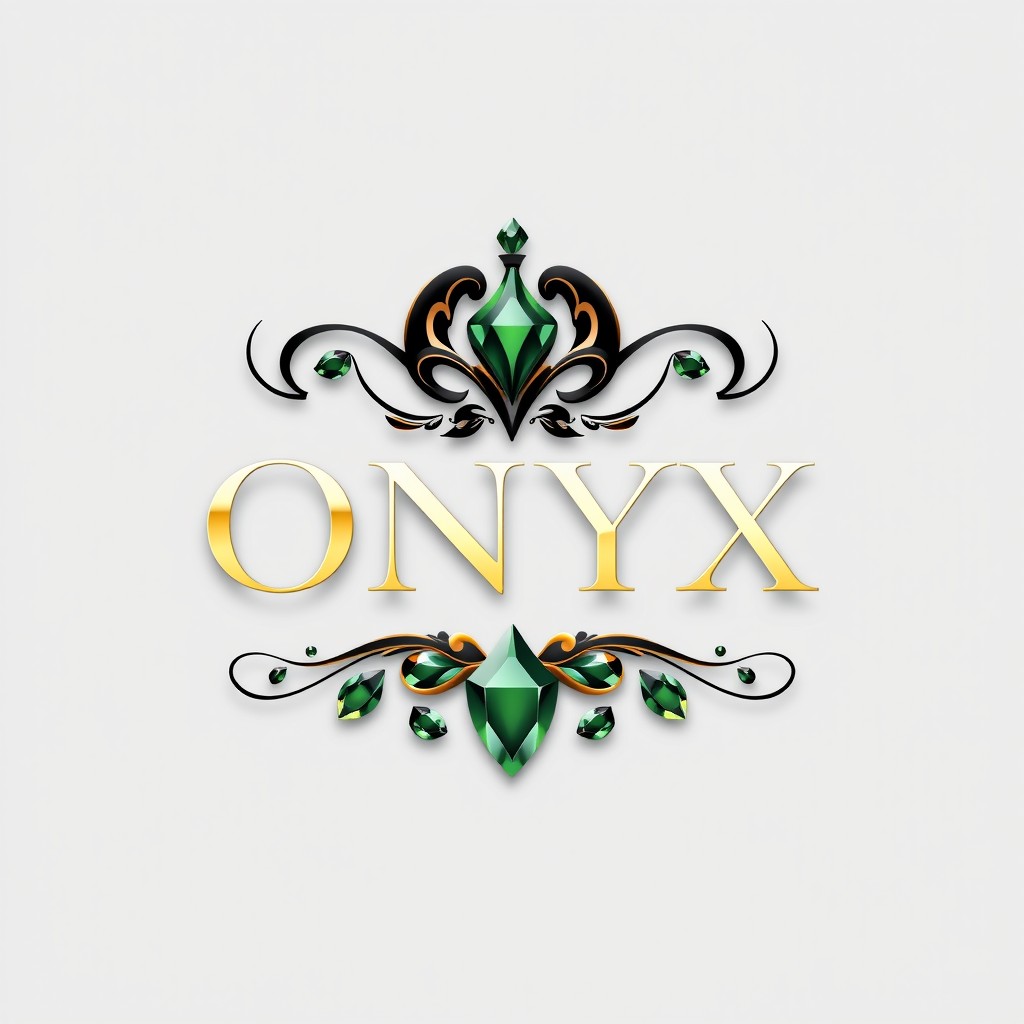 A sleek and modern logo design featuring the word 'ONYX' prominently displayed