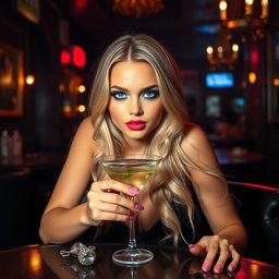 A captivating full-length photographic image of a beautiful and ultra-curvy 18-year-old girl with a thin face and long blonde hair