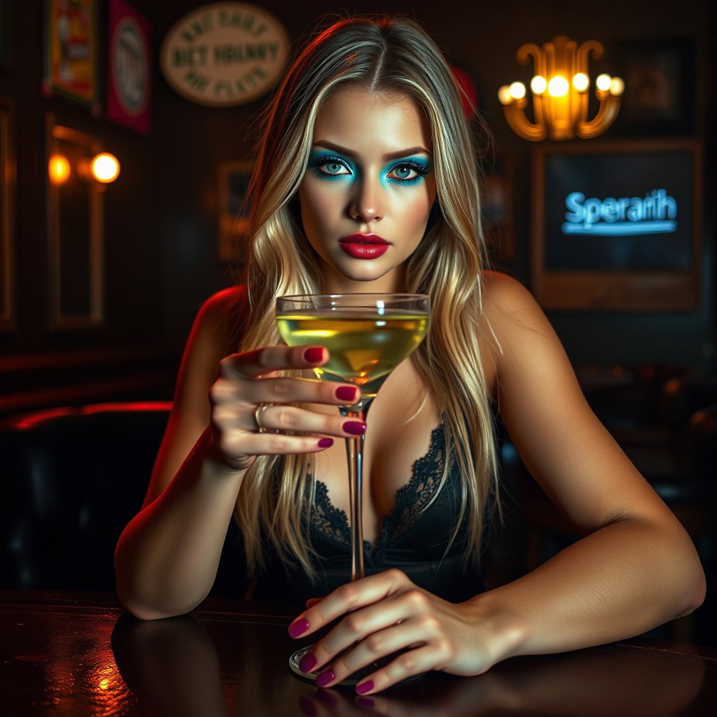 A captivating full-length photographic image of a beautiful and ultra-curvy 18-year-old girl with a thin face and long blonde hair