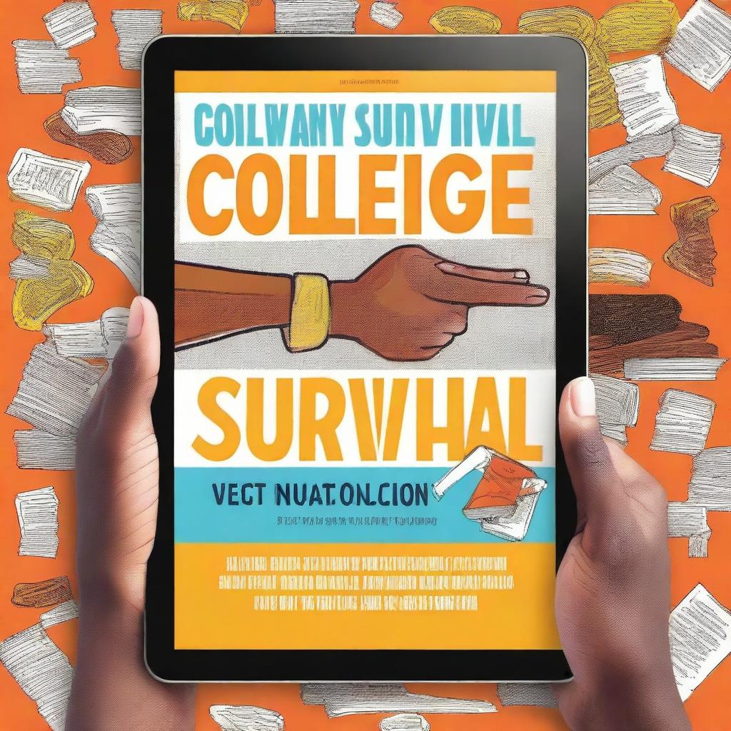 A high-quality digital art image designed as an ebook cover for a book titled 'College Survival'