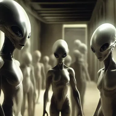 In the science fiction novel, the alien race looked down upon humanity with disdainful eyes, considering them primitive and insignificant.