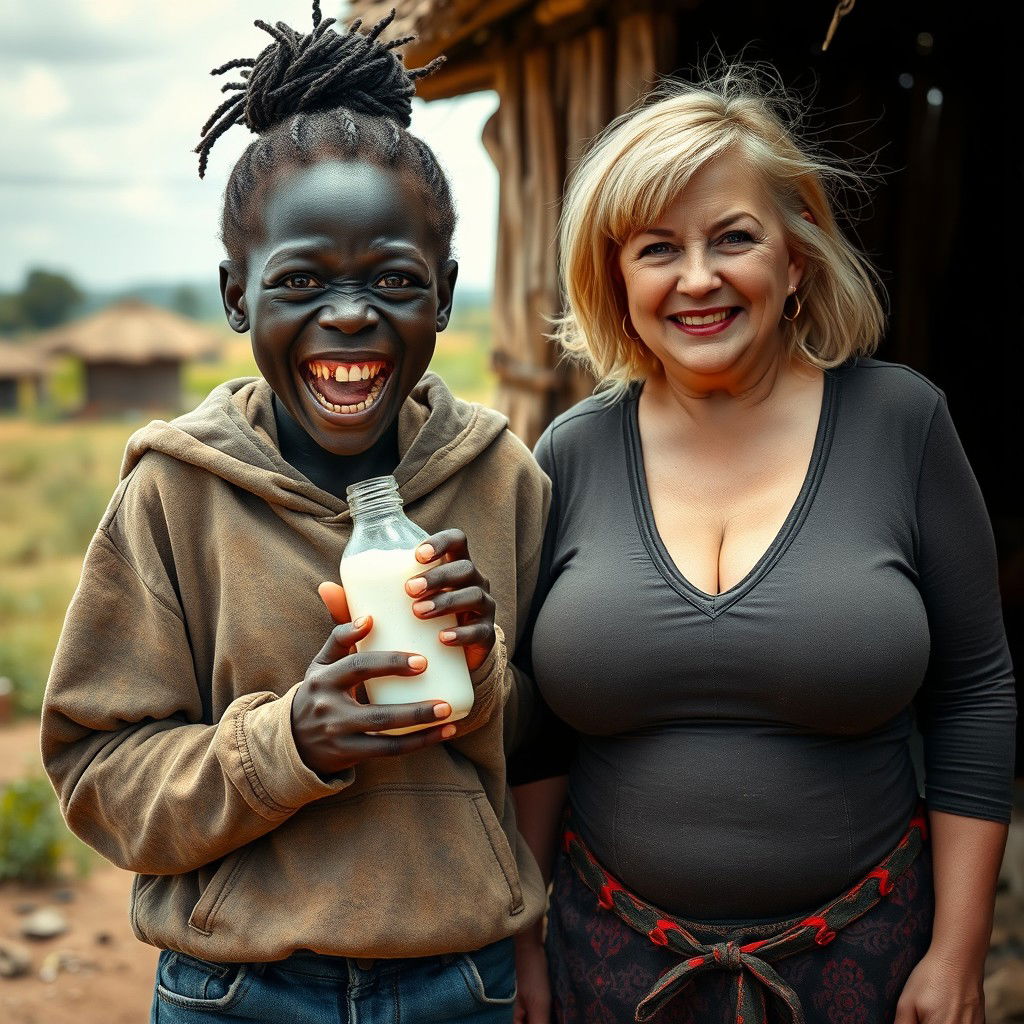 In a poor African village, a vivid and eccentric scene unfolds