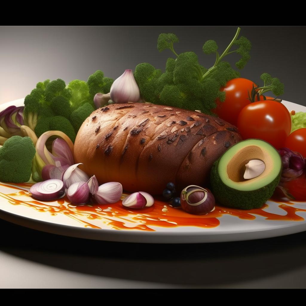 Generate an ultra-high definition, 8K resolution, hyper-realistic image of aesthetically plated gourmet food.