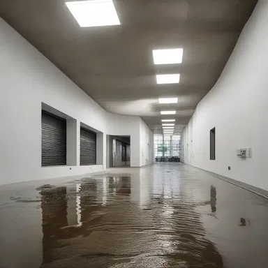 The water percolates through the specially designed drainage system in the building.