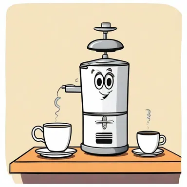 In the cartoon, the character used a coffee percolator to brew a perfect cup of coffee.