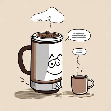 In the cartoon, the character's thoughts percolated above their head in a literal coffee percolator, symbolizing their brainstorming process.