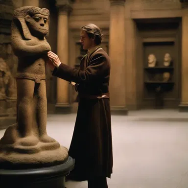 The protagonist in the film decided to offend the law by stealing a valuable artifact from a highly secured museum.
