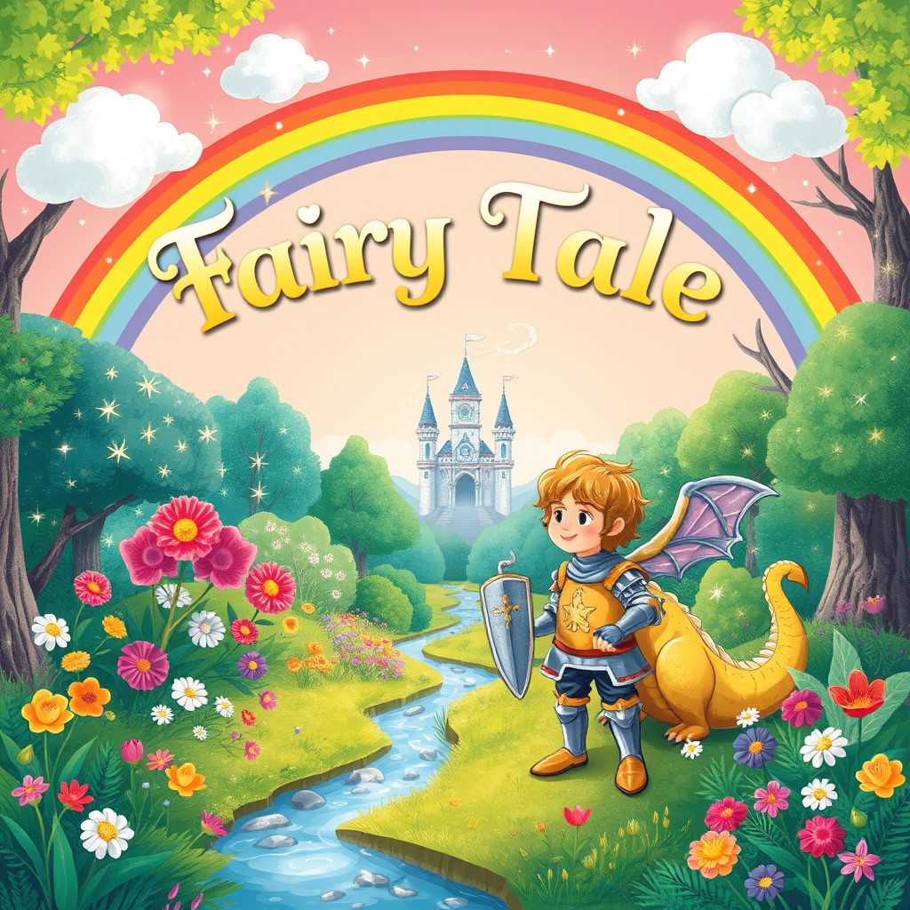 A whimsical and enchanting cover design for a children's fairy tale book