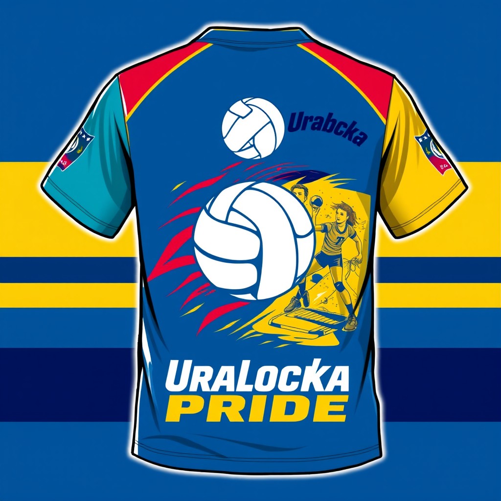 A stylish and vibrant t-shirt design for the fans of the Uralochka volleyball club