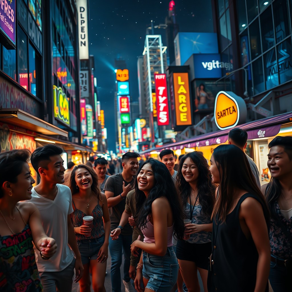 A cinematic scene inspired by the themes in the video, showcasing a dynamic urban environment bustling with energy