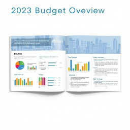 A front page design for a financial report focused on the budget