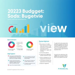 A front page design for a financial report focused on the budget