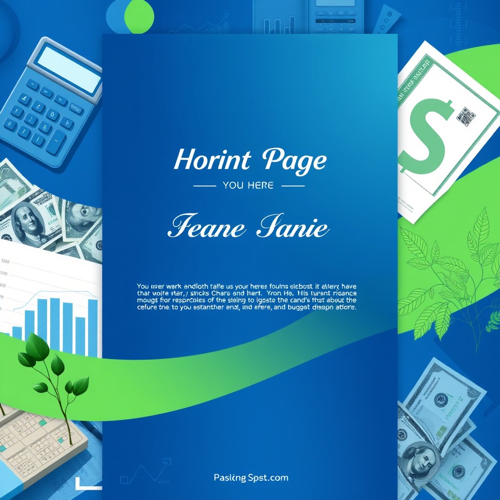A front page design for a report, prominently featuring a section for a person's name and personal details, including a stylish layout with an elegant font