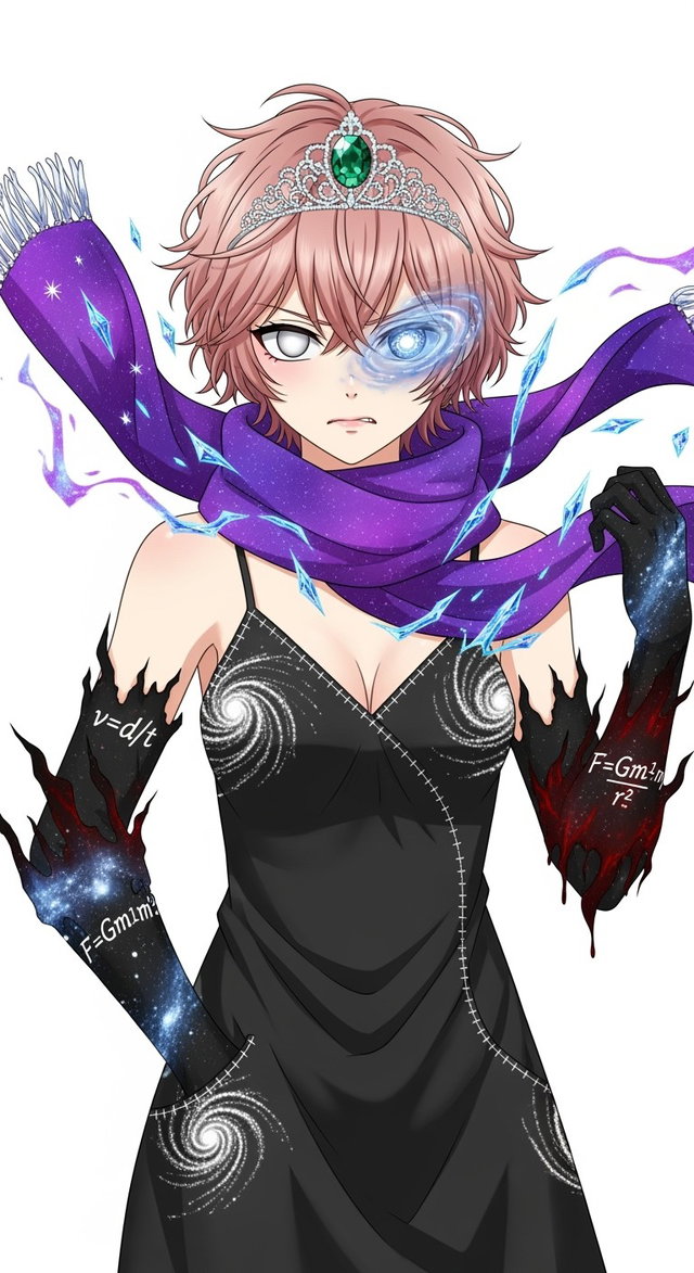 A femboy character designed in anime style, featuring hair that is almost rose-colored with a light pink hue