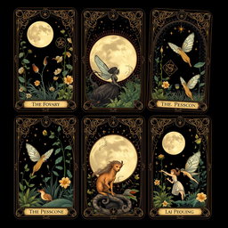 A beautifully illustrated set of tarot cards inspired by pagan themes and whimsical fairycore elements