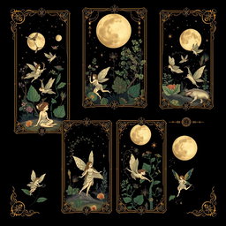 A beautifully illustrated set of tarot cards inspired by pagan themes and whimsical fairycore elements