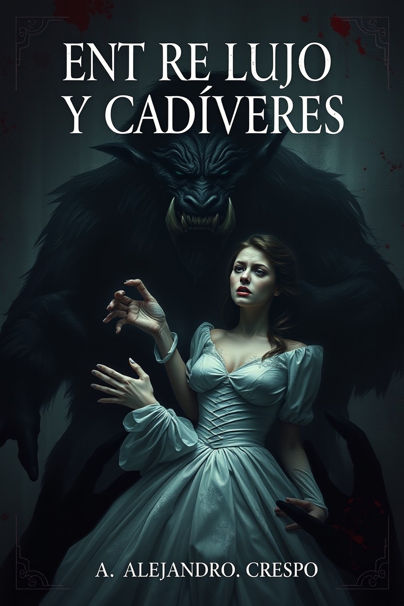 A realistic book cover design inspired by Beauty and the Beast, with a dark and horror twist