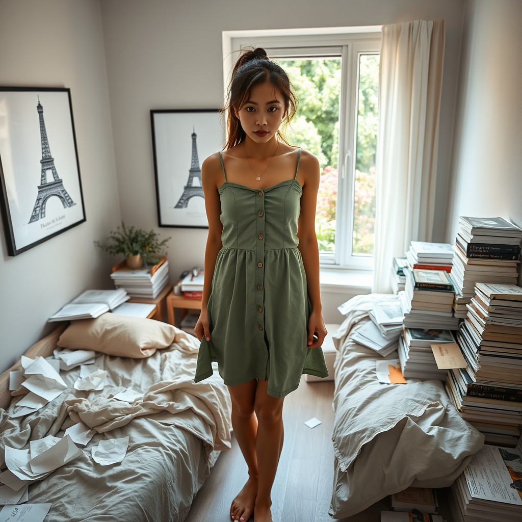 A high-quality, realistic photo of an Indonesian woman in her 20s, weighing 80 kg, showcasing a beautiful body shape and a pretty face