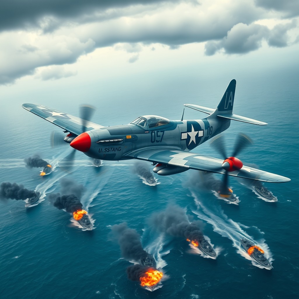 A vintage military airplane, a U