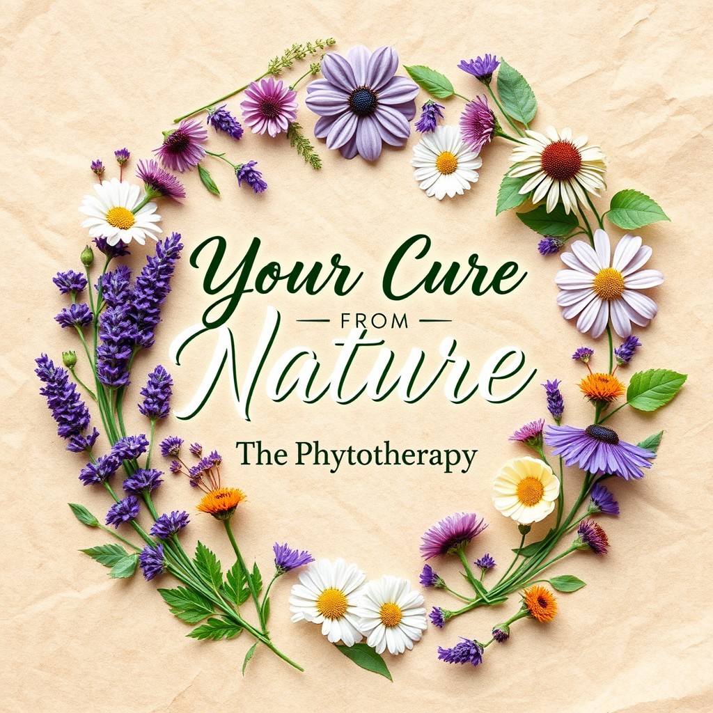 A beautifully styled cookbook cover for 'Your Cure From Nature: The Phytotherapy Recipe Book'