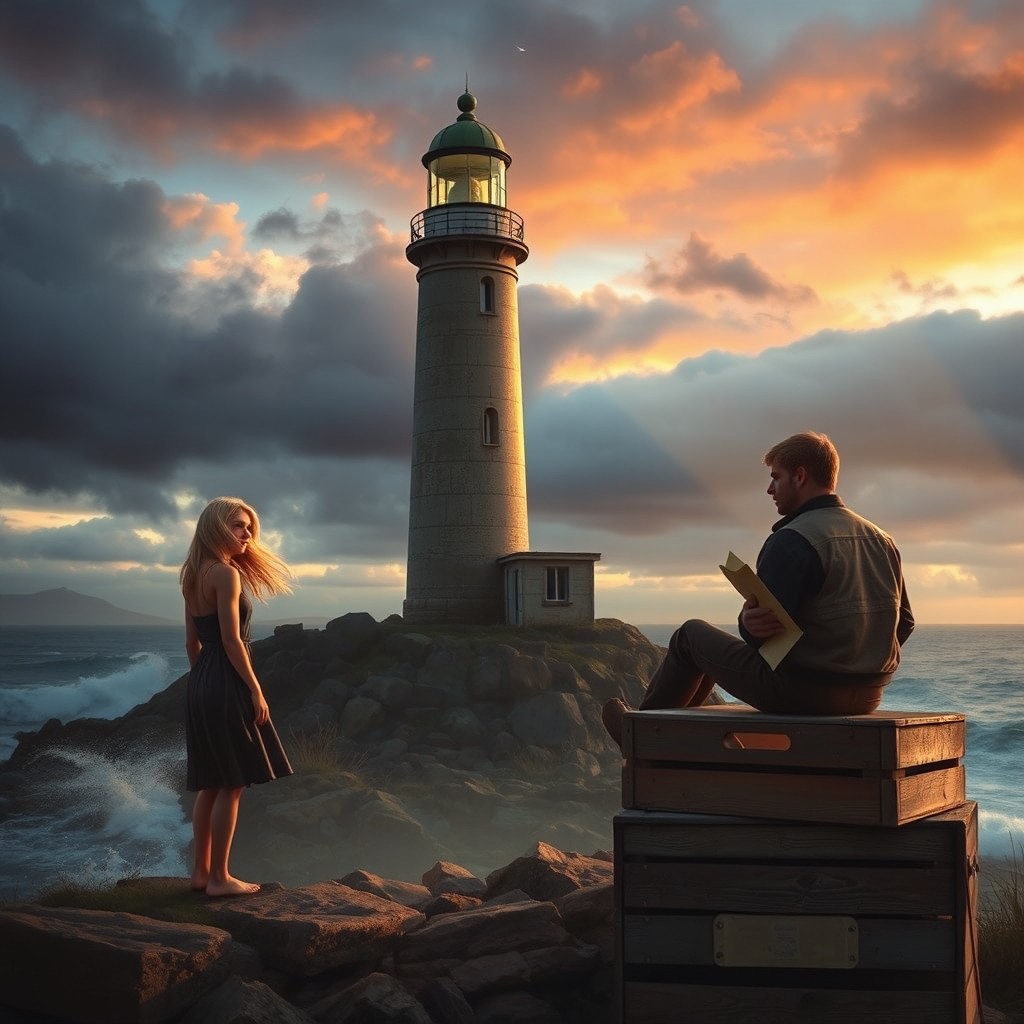 An evocative scene of a forgotten Southland lighthouse, capturing the essence of unfulfilled love