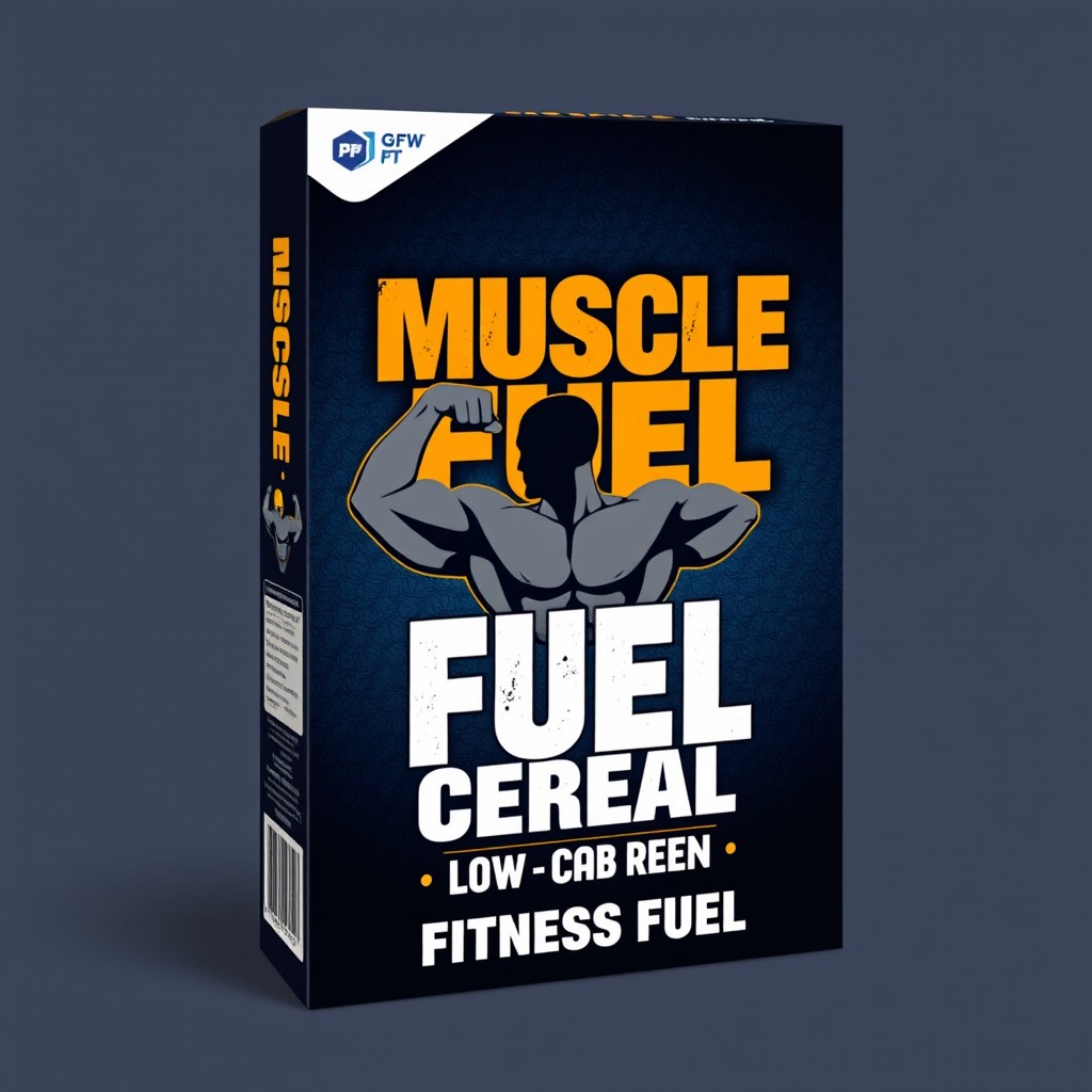 Fuel Your Gains: Bodybuilder Cereal Box Design