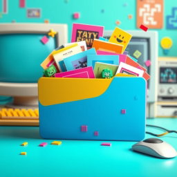 Colorful Pixel Art Folder | 8-Bit Design Delight