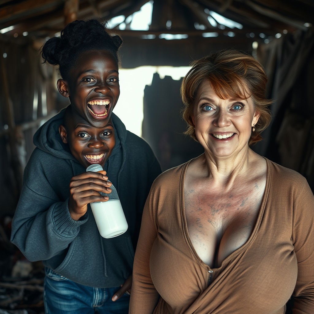 In an abandoned shack in Africa, a chaotic scene unfolds