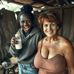 In an abandoned shack in Africa, a chaotic scene unfolds
