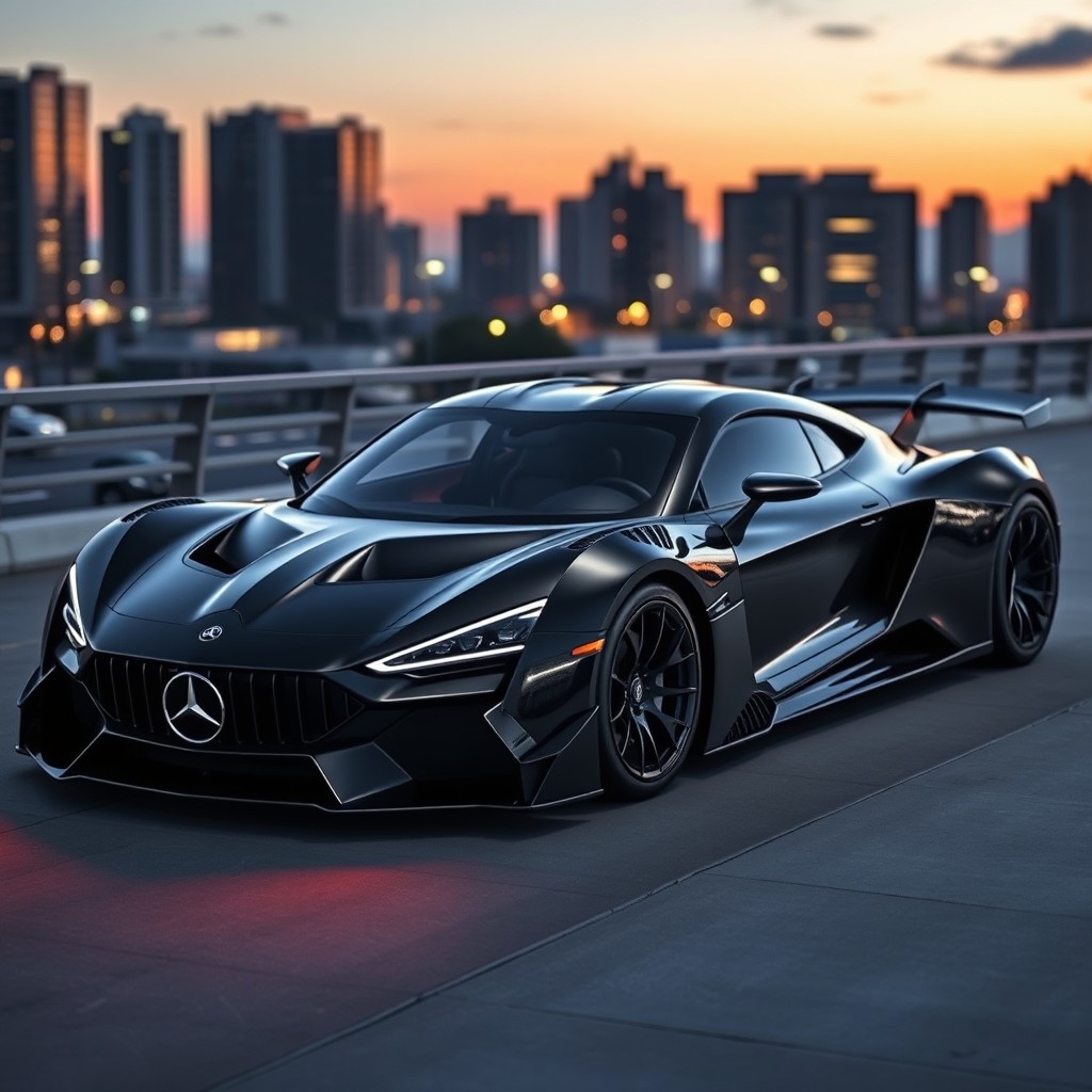 A striking hypercar concept that blends the aggressive styling of a Mercedes AMG ONE with the distinctive features of a Lykan Sport