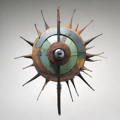The sculpture artist incorporated various materials into their artwork, including a screw eye to symbolize connectivity.