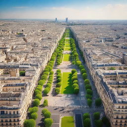 An ultra-high-definition, realistic 8K image of Paris, capturing the city's iconic landmarks and vibrant city life.