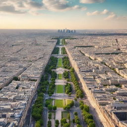 An ultra-high-definition, realistic 8K image of Paris, capturing the city's iconic landmarks and vibrant city life.